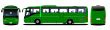 City bus. Tourist coach. Frontal, rear, side view. Vector illust