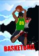 Basketball players poster. Colored Vector illustration for desig