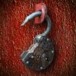 old, rusty hinged lock
