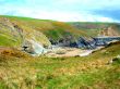 Grassy Hills And Beach