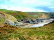 Grassy Hills And Beach Wales