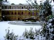 Georgian House Over Snowy Garden