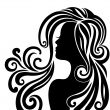 Silhouette of a beautiful young woman