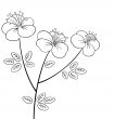 Pretty flower line art