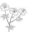 Pretty flower line art