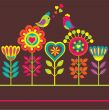 Decorative colorful funny flower composition