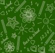 Back to school chalk-drawn seamless pattern