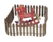 Rocking Horse Enclosed in Picket Fence