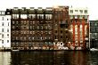 Old storage building, brick, at the riverside