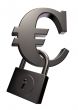 euro symbol and padlock