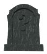 gravestone with question mark