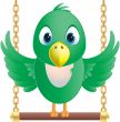 green bird