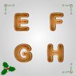 Gingerbread font e to h