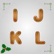 Gingerbread font i to l