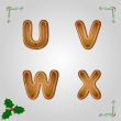 Gingerbread font u to x