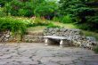 Stone bench in the garden