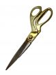 Sew scissors with golden handles isolate on the white background