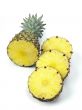 pineapple top and slices on white