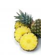 pineapple top and slices on white