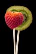 heart shaped kiwi and strawberry