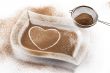heath shape made of coffee beans