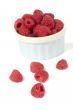 raspberries in white background