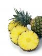 pineapple top and slices on white