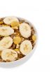 cropped image of cereal and banana in bowl 