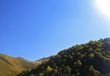 Autumn and caucasus mountains. Season landscape