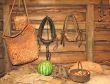 Pots in a peasant`s hut