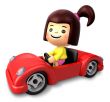 Red sports car ride girls. 3D Children Character