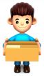 Man holding the delivery box. 3D Children Character