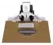 Business Man sitting at a desk. 3D Business Character