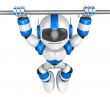 The pull up to blue robot, A chin up. 3D Robot Character