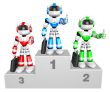 Awards Ceremony of Business Robot. 3D Business Character