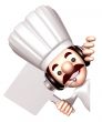 Chef holding a signpost. 3D Chef Character
