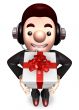 Service man the Give gift . 3D Service Man Character