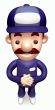 Politely greeting service Man. 3D Business Character