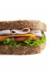 cropped close up image of ham sandwich