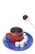 white marshmallow  dipped on melted chocolate