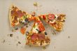 three slices of pizza