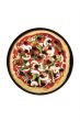 pizza with meats pepper and olives