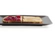 honey and strawberry jam in a toast