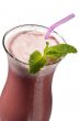 strawberry shake with basil leaves