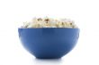 blue bowl of popcorn