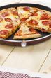 pizza slices on frying pan