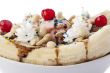 closed up banana split sundae