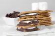 smores sandwich with marshmallow chocolate and crackers
