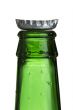 cropped image of a empty green bottle