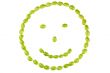 face made of green soybeans
